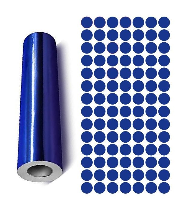Dots Round Vinyl Color Coded Inventory Label Chrome Blue 1/2 Inch Stickers