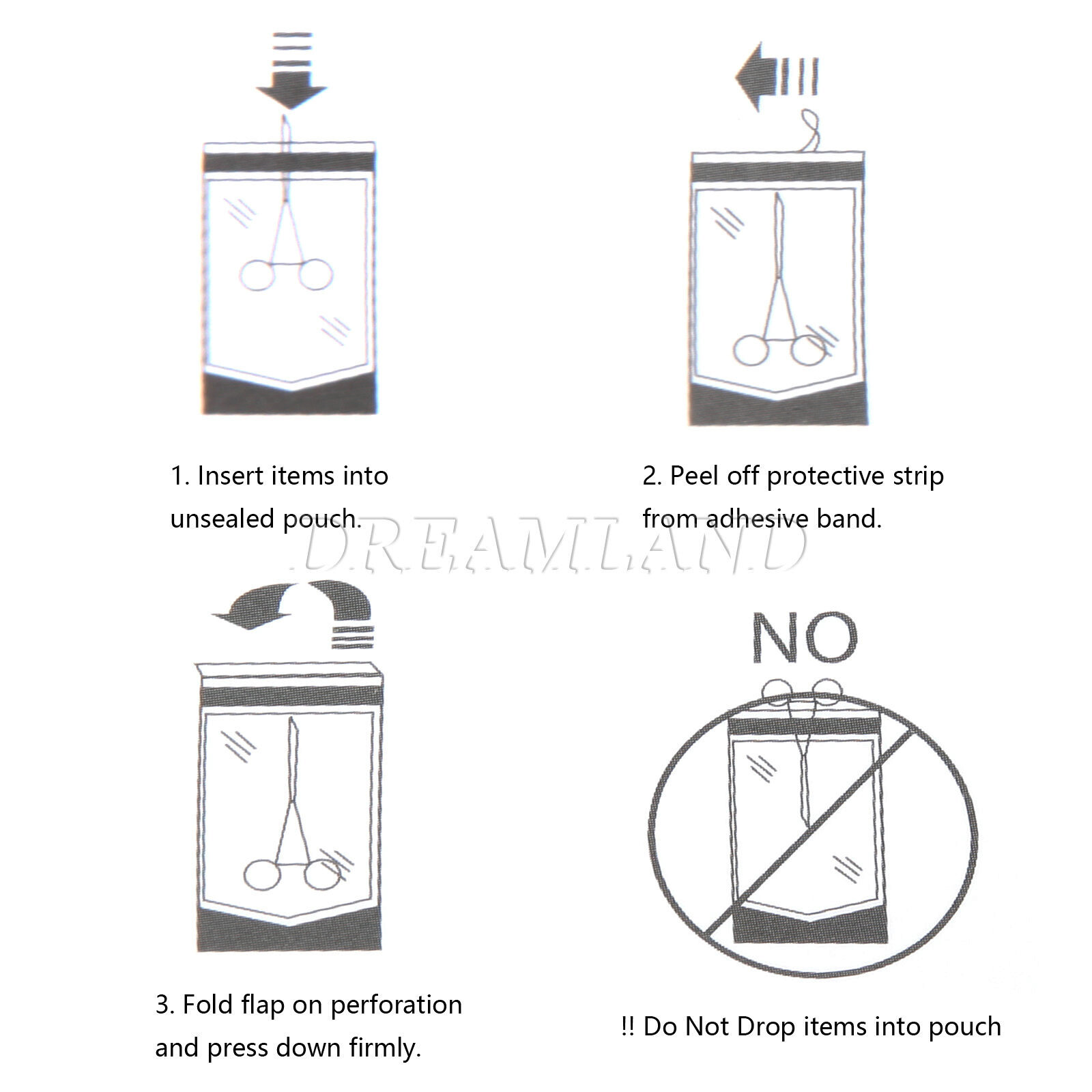 Sterilization Pouches- 3.5 " x 10 " Dental Medical Self Seal Pouch Bag 200 Bags
