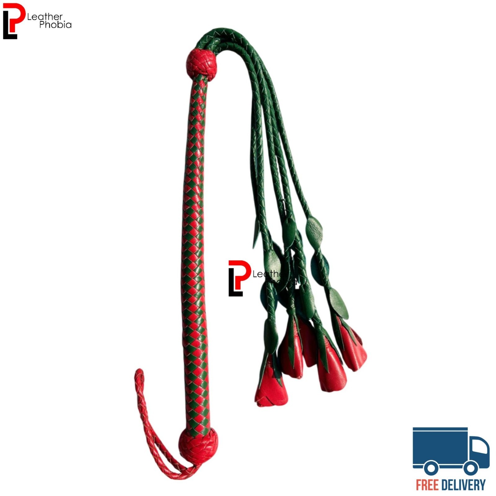 Genuine Cowhide Leather Flogger Whip 05  Falls BDSM Roleplay Adult Toy Handle