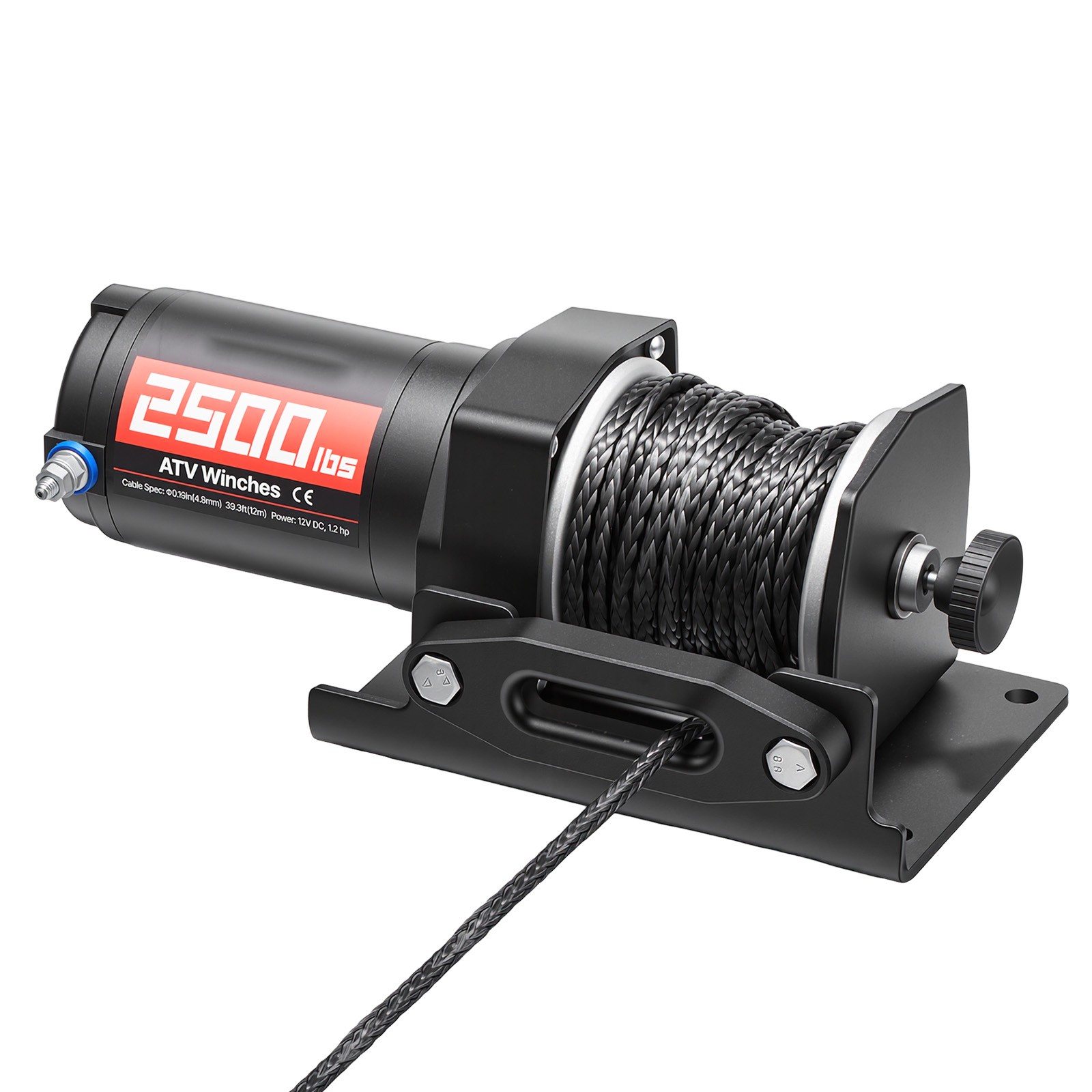 Uimoso 2500 lbs 12V Electric Winch with Synthetic Rope and Wired Remote Control
