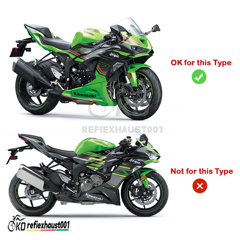 For Kawasaki Ninja ZX6R ZX636 2023-2025 Exhaust Mid Link Pipe Slip Stock Muffler