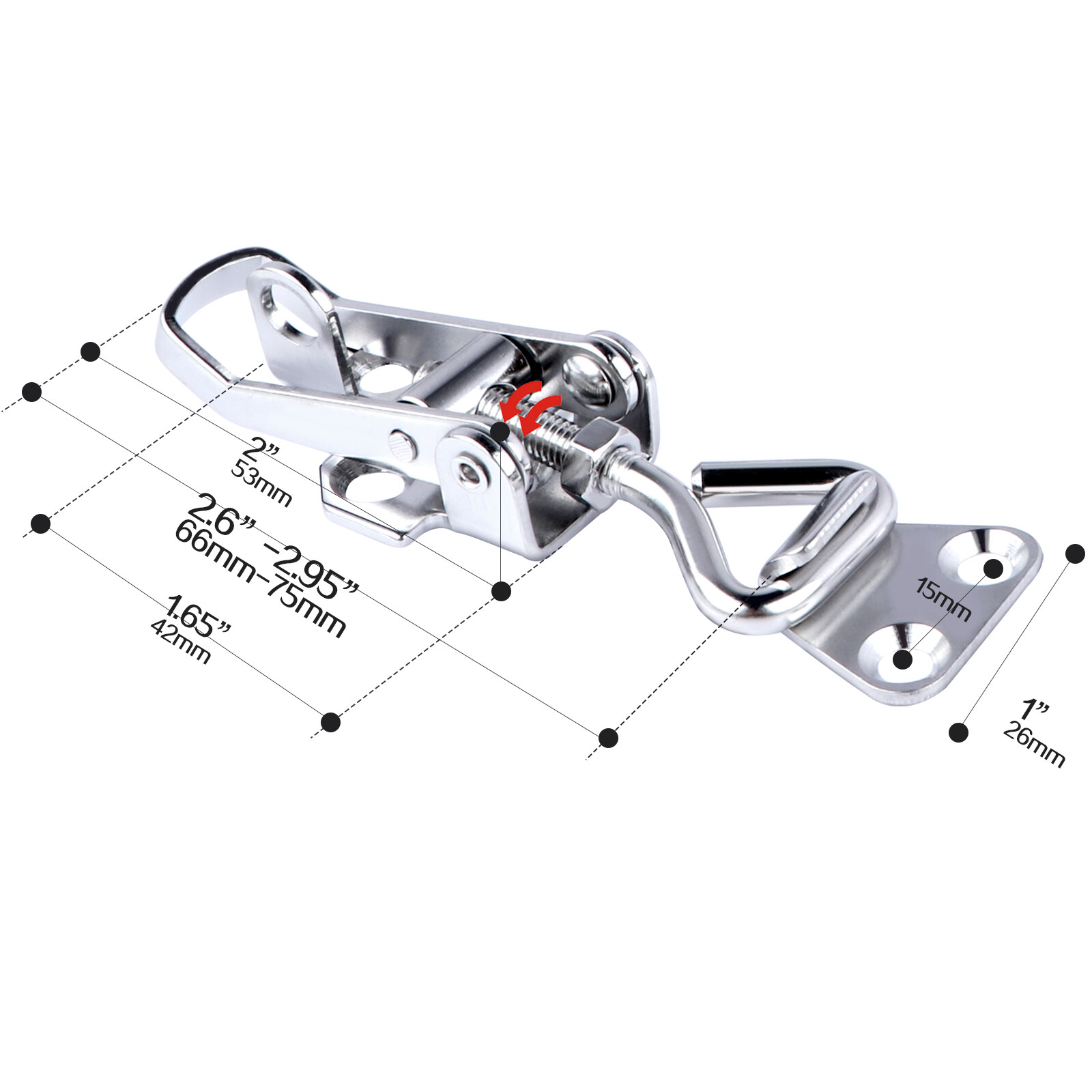 2X Marine Stainless Steel Toggle Latch Cabinet Clamp -Small Size