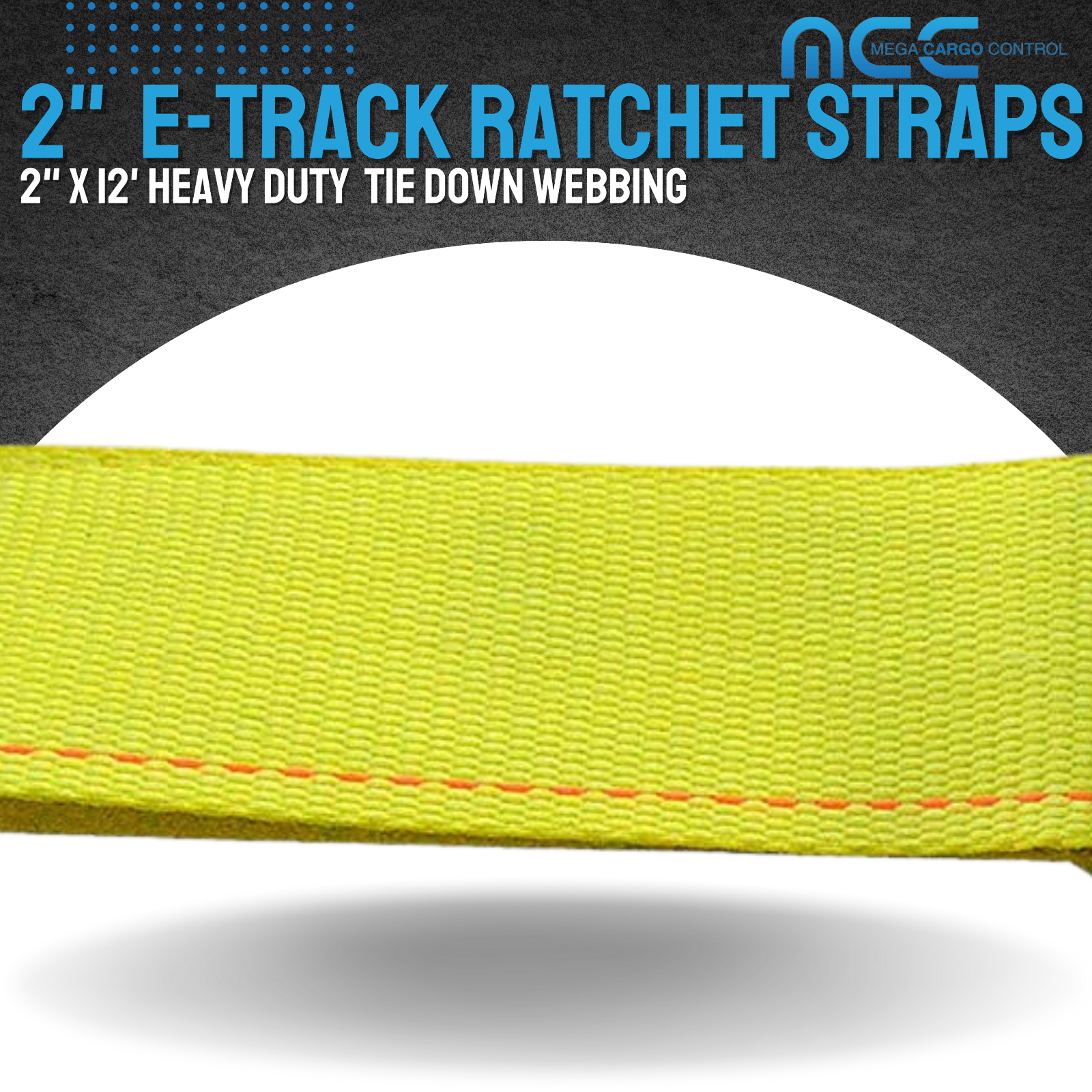 2 Pack 2" x 12' E-Track Ratchet Tie Down Strap Truck Trailer Enclosed Cargo Van