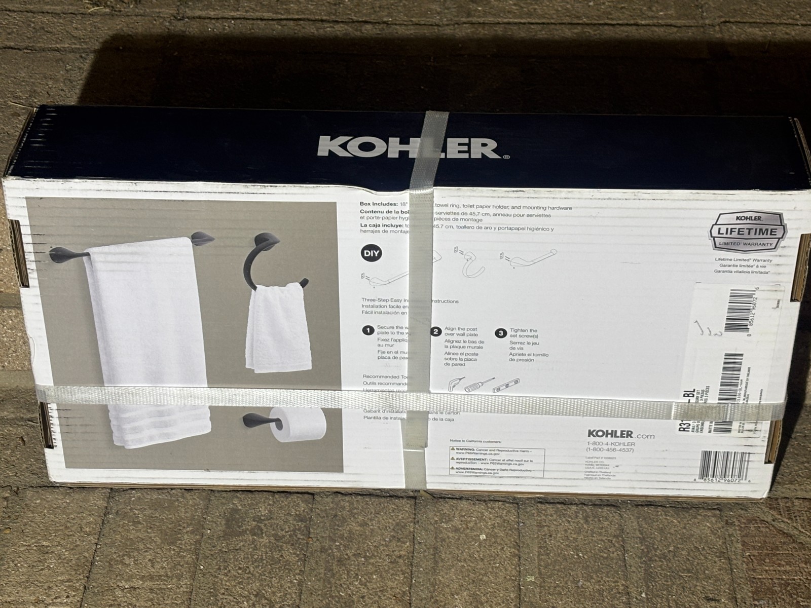 KOHLER 3-Piece Avail Matte Black Decorative Bathroom Hardware Set