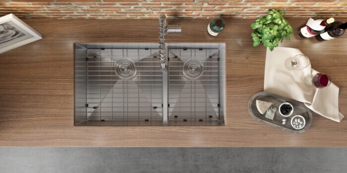 Ruvati 33" Undermount 60/40 Double Bowl 16Gauge SS Kitchen Sink- RVH7419