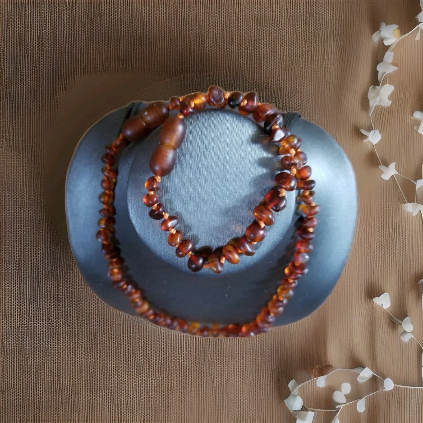 Puramber Genuine Baltic Origin Amber Necklace 12.5" and 5.5" Bracelet. New