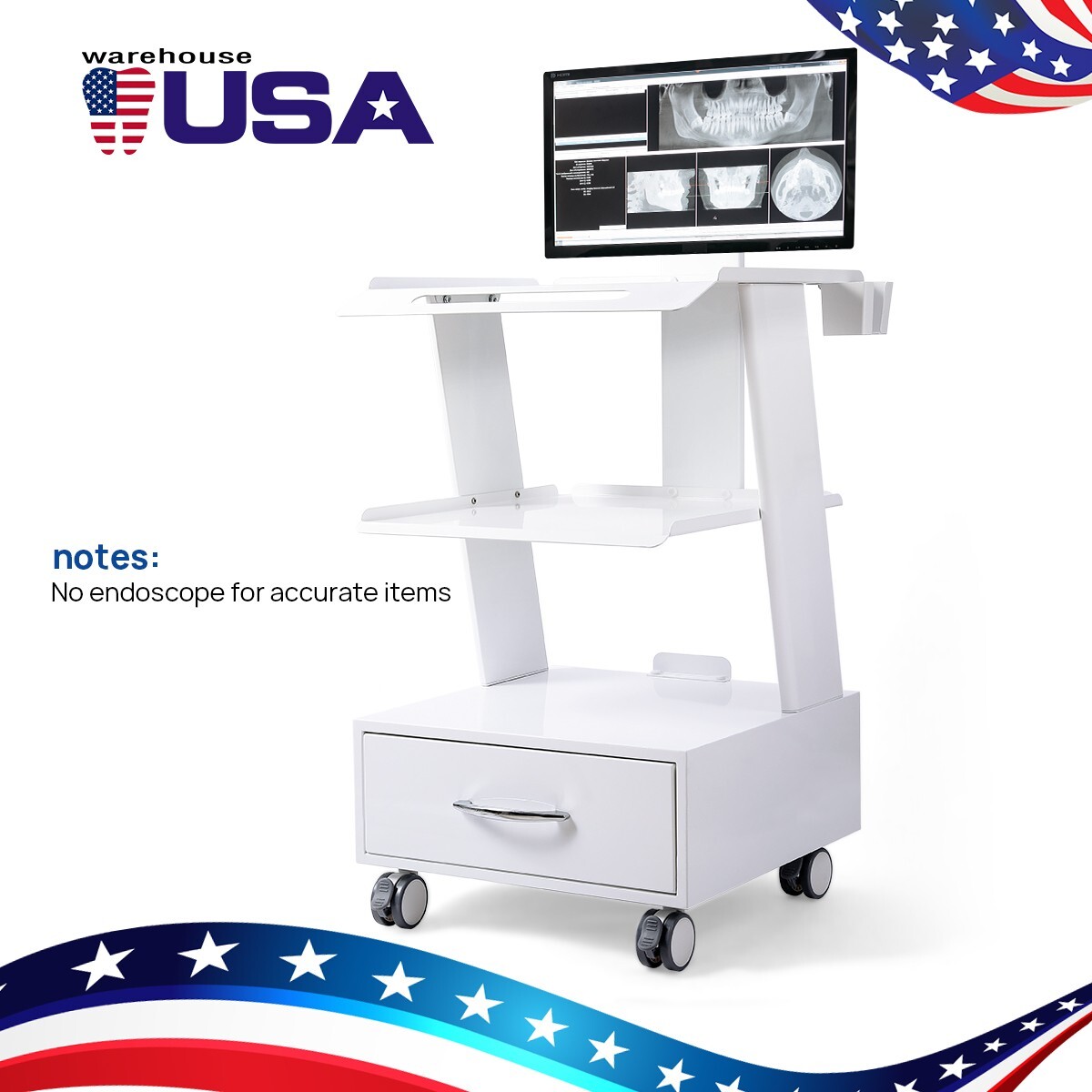 Dental Multi-Function Trolley Cart For Dental Oral scanner/Endodontic Cart