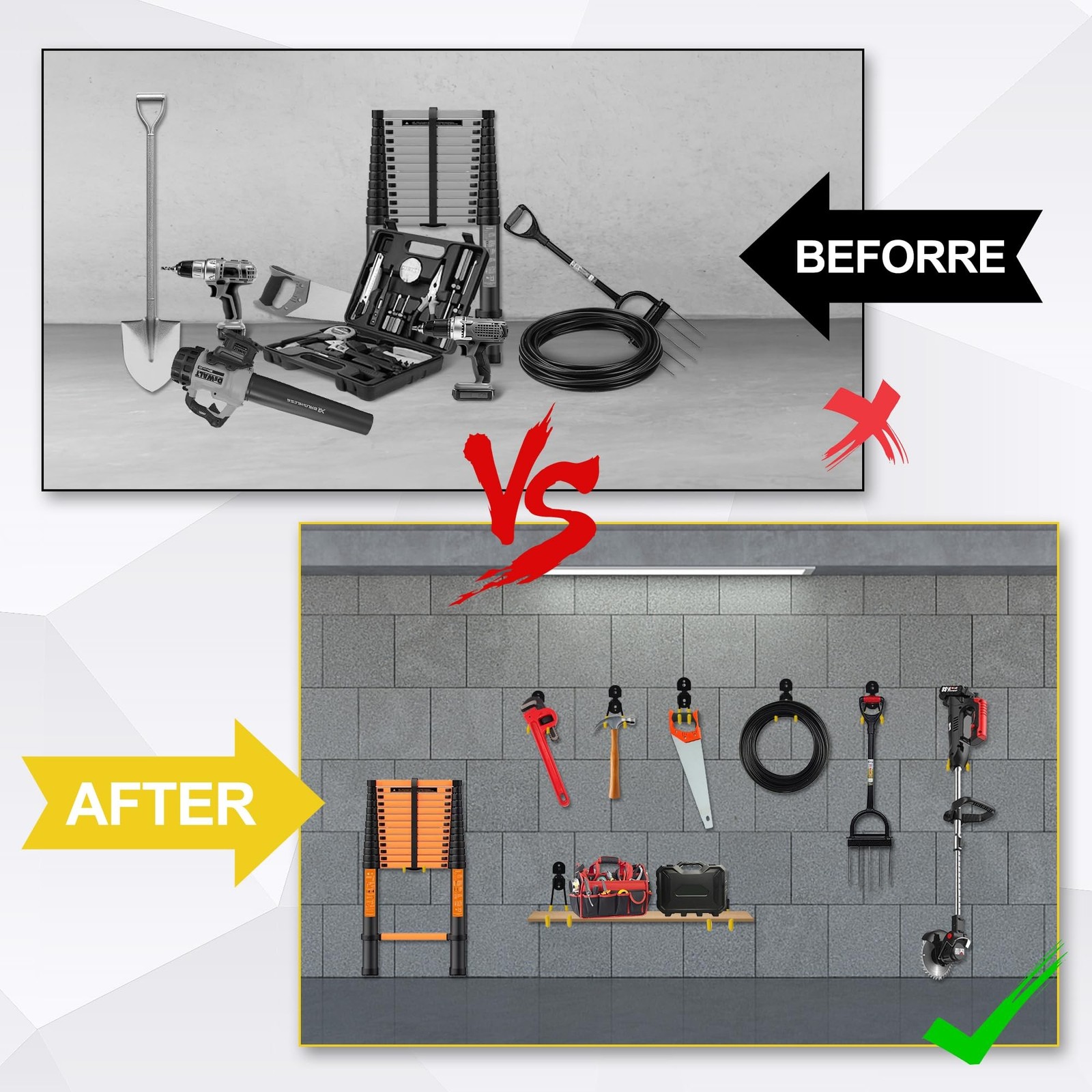 11 Inch Garage Hooks Heavy Duty, 4 Pack Large Garage Storage Utility Hooks, W...