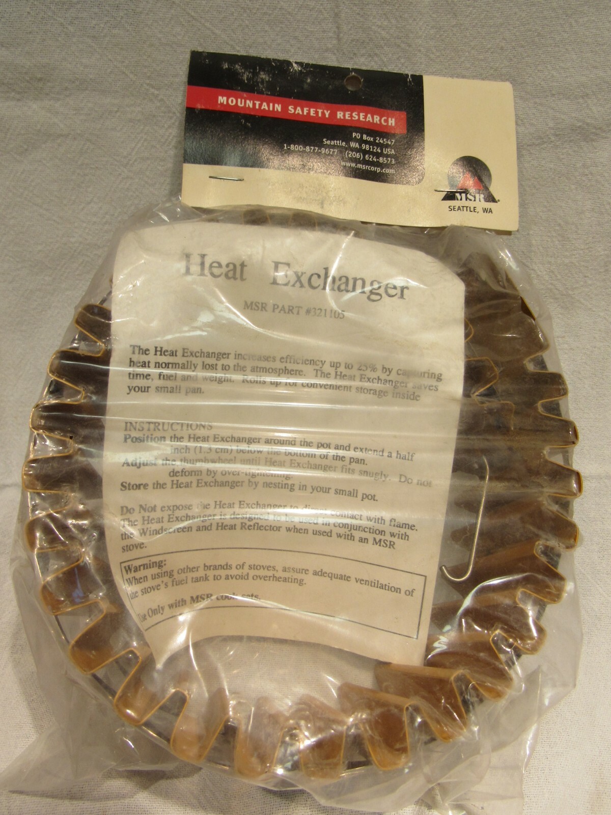NEW IN PACKAGE MOUNTAIN SAFETY RESEARCH MSR HEAT EXCHANGER $70 & UP OTHER SITES