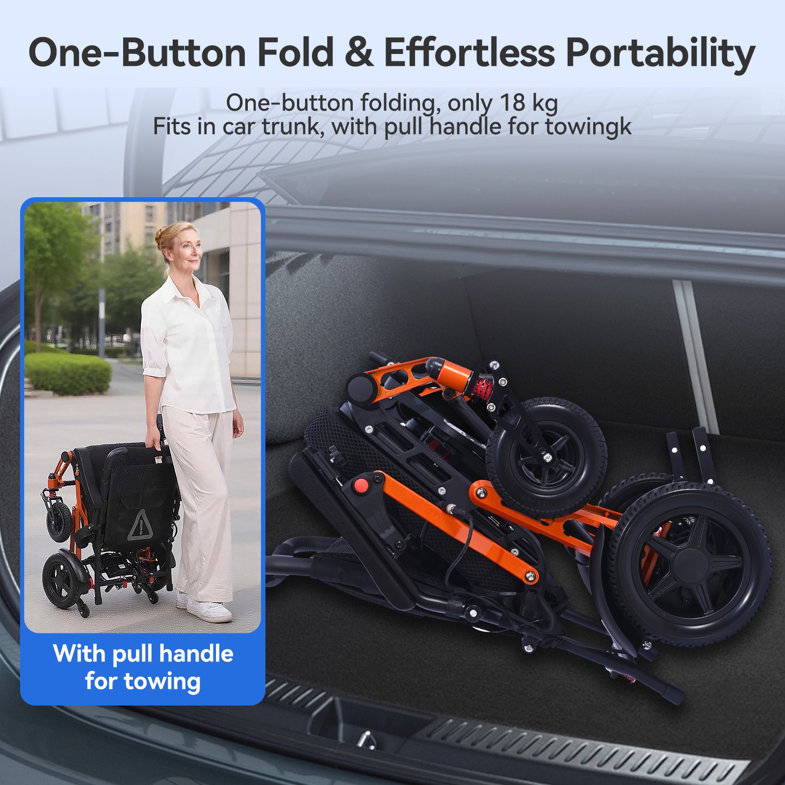 500W Portable Power Wheelchair Foldable Electric Mobility Scooter 330lbs