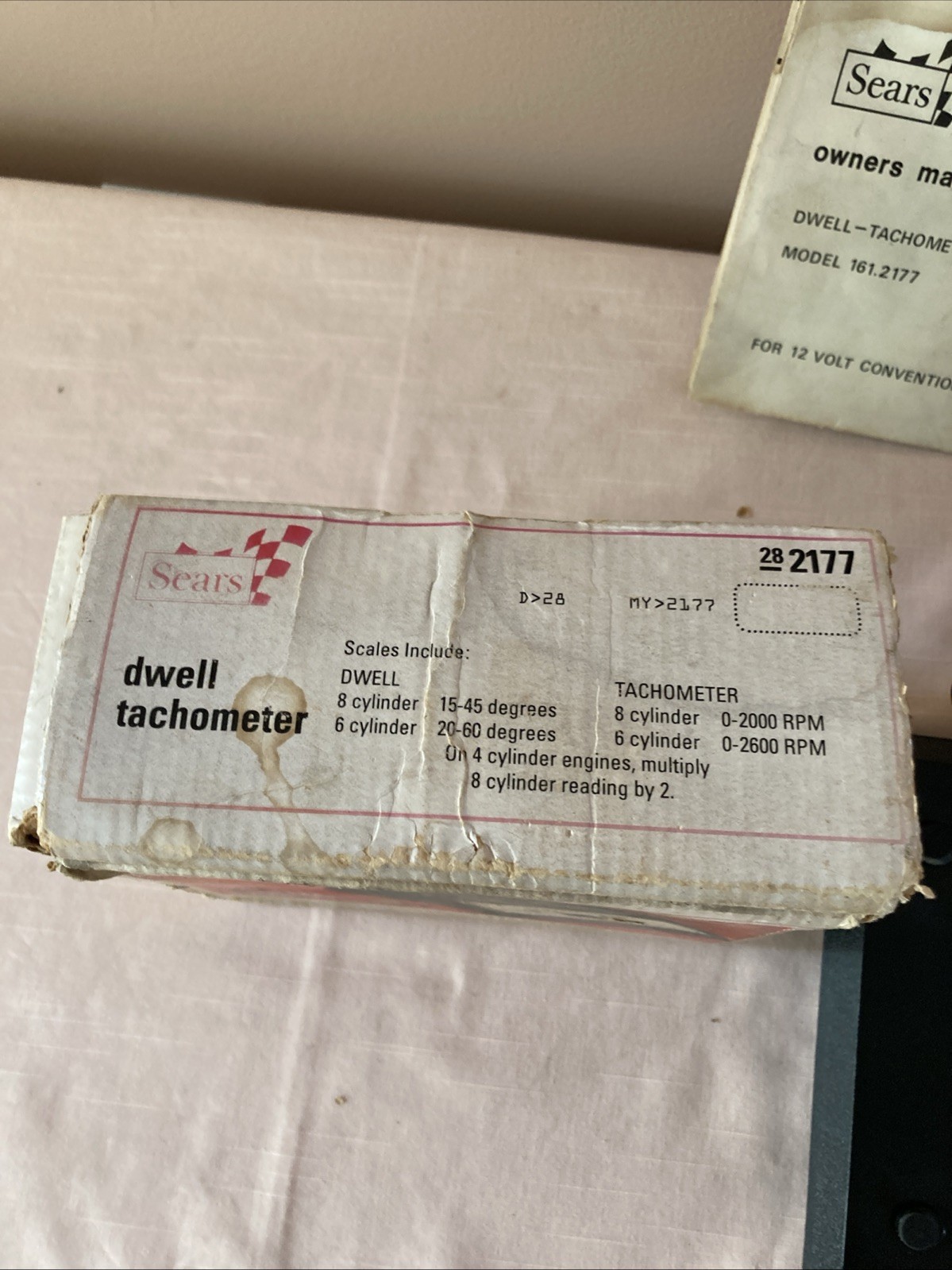 Sears Dwell Tachometer 161.2177 Diagnostic Tool 28-2177 USA W/Box & Man-Untested