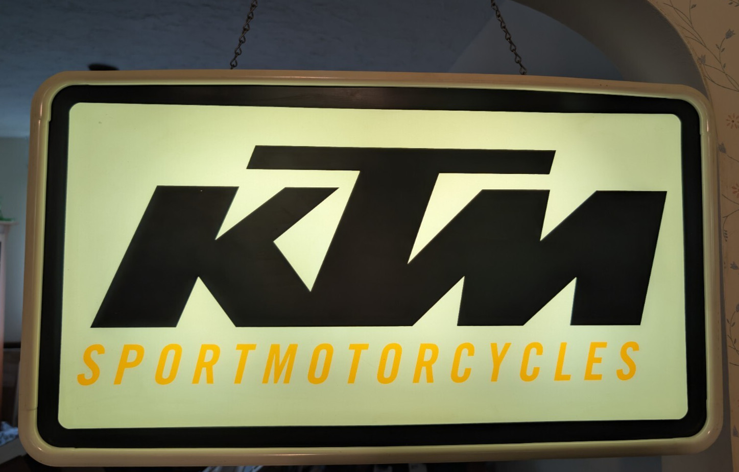 KTM Sport Motorcycles Factory Light Up Dealer Sign Tec Art Man Cave Collectible