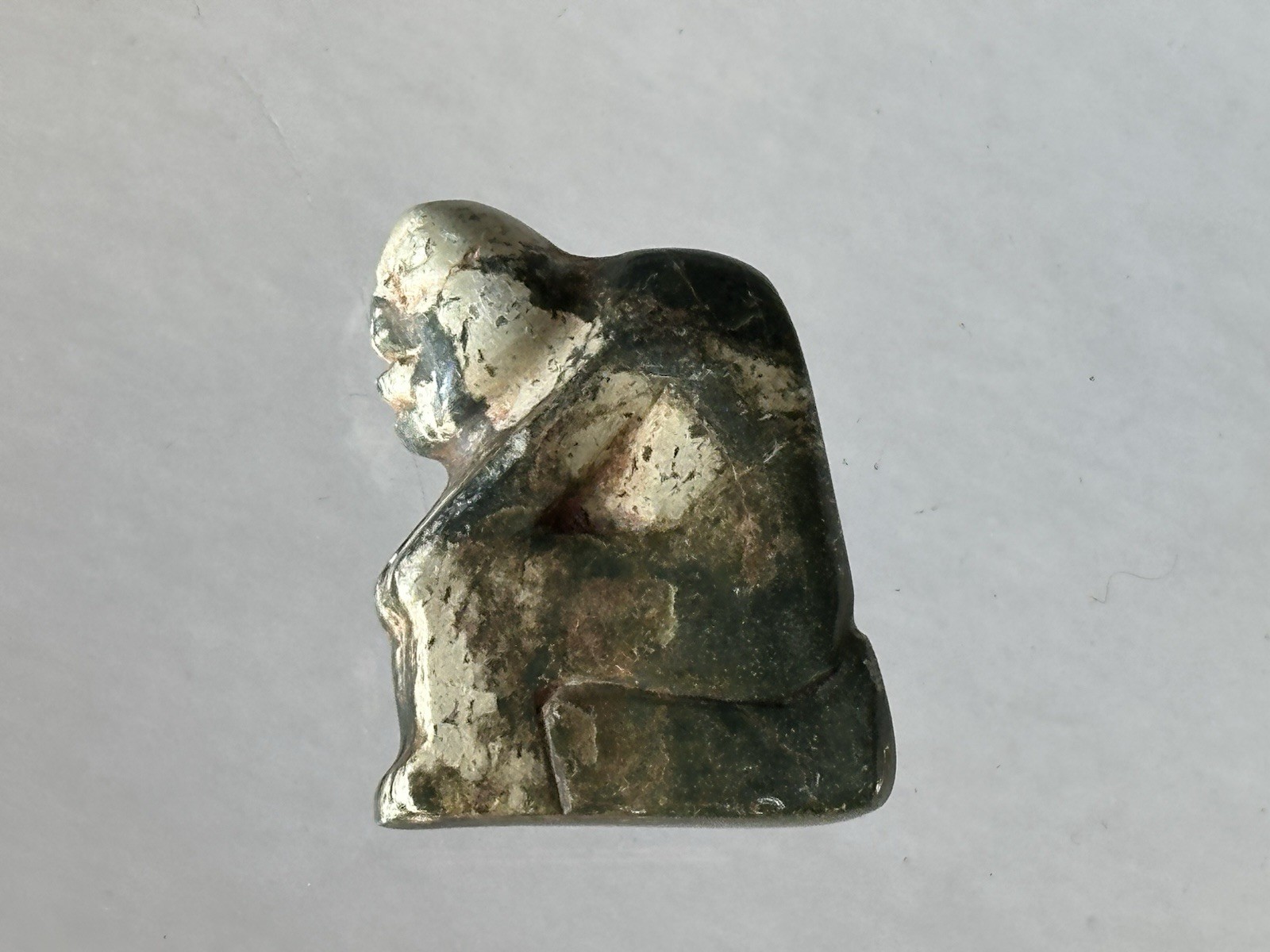 INCREDIBLE PRECOLUMBIAN HUMAN EFFIGY OLMEC JADE STATUE FIGURINE IDOL TOTEM, COA