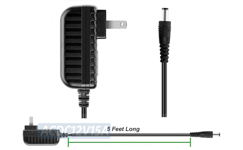 New 12V 1.5Amp DC Power Adapter - UL Certified With 5.5mm x 2.1mm Plug Tip