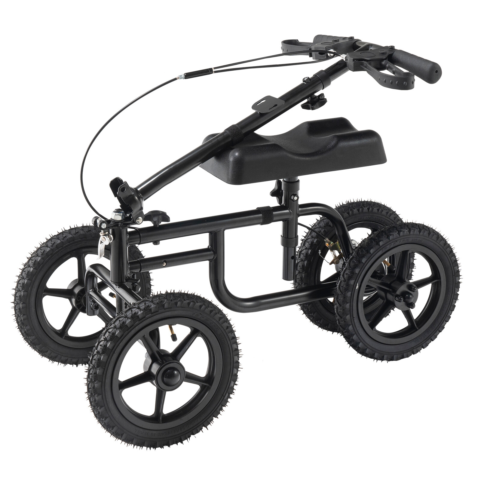 VEVOR Knee Scooter Carbon Steel Folding Knee Walker Recovery Scooter 350LB Loads