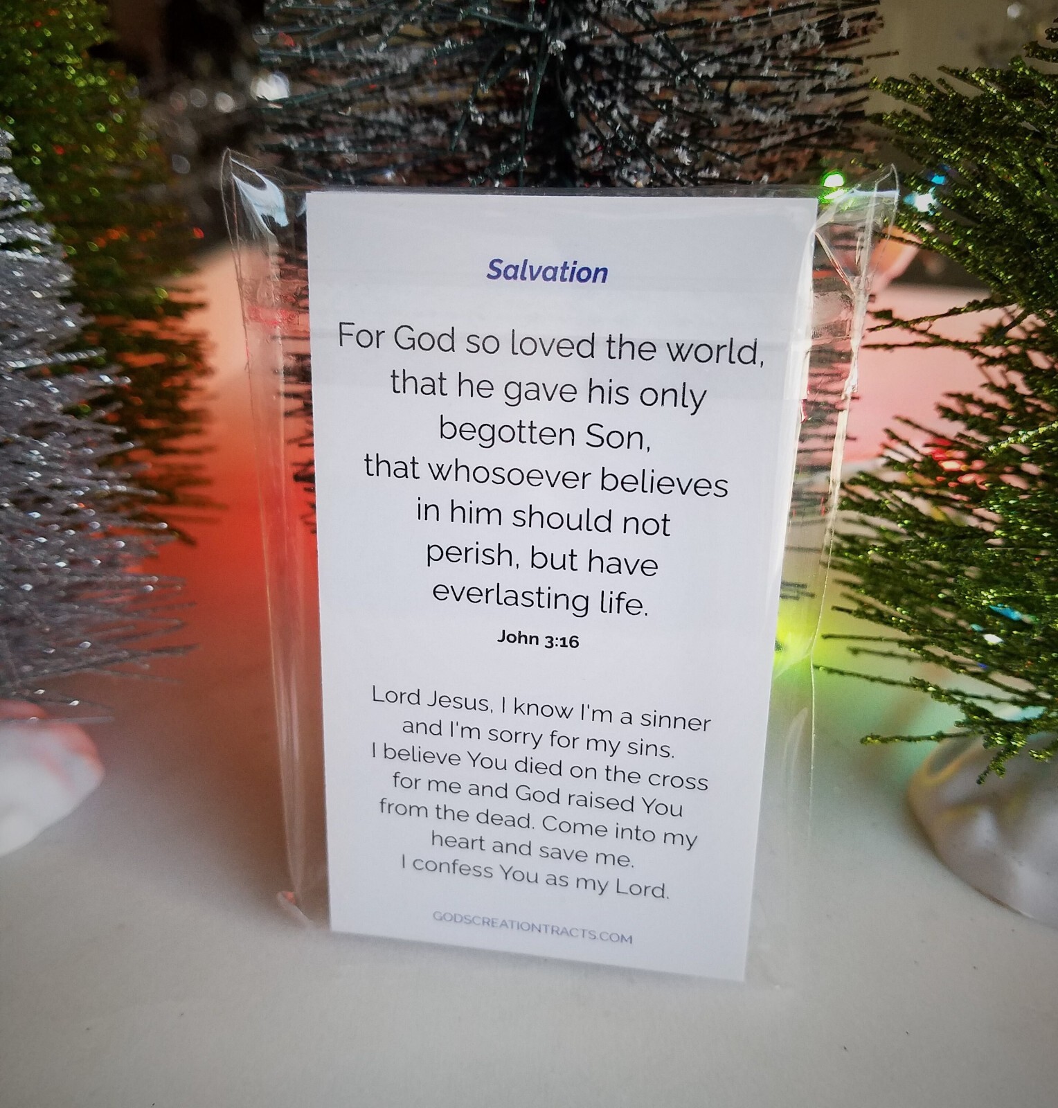 "Salvation" Christian witness tracts (2 packs- 25 tracts per pack)