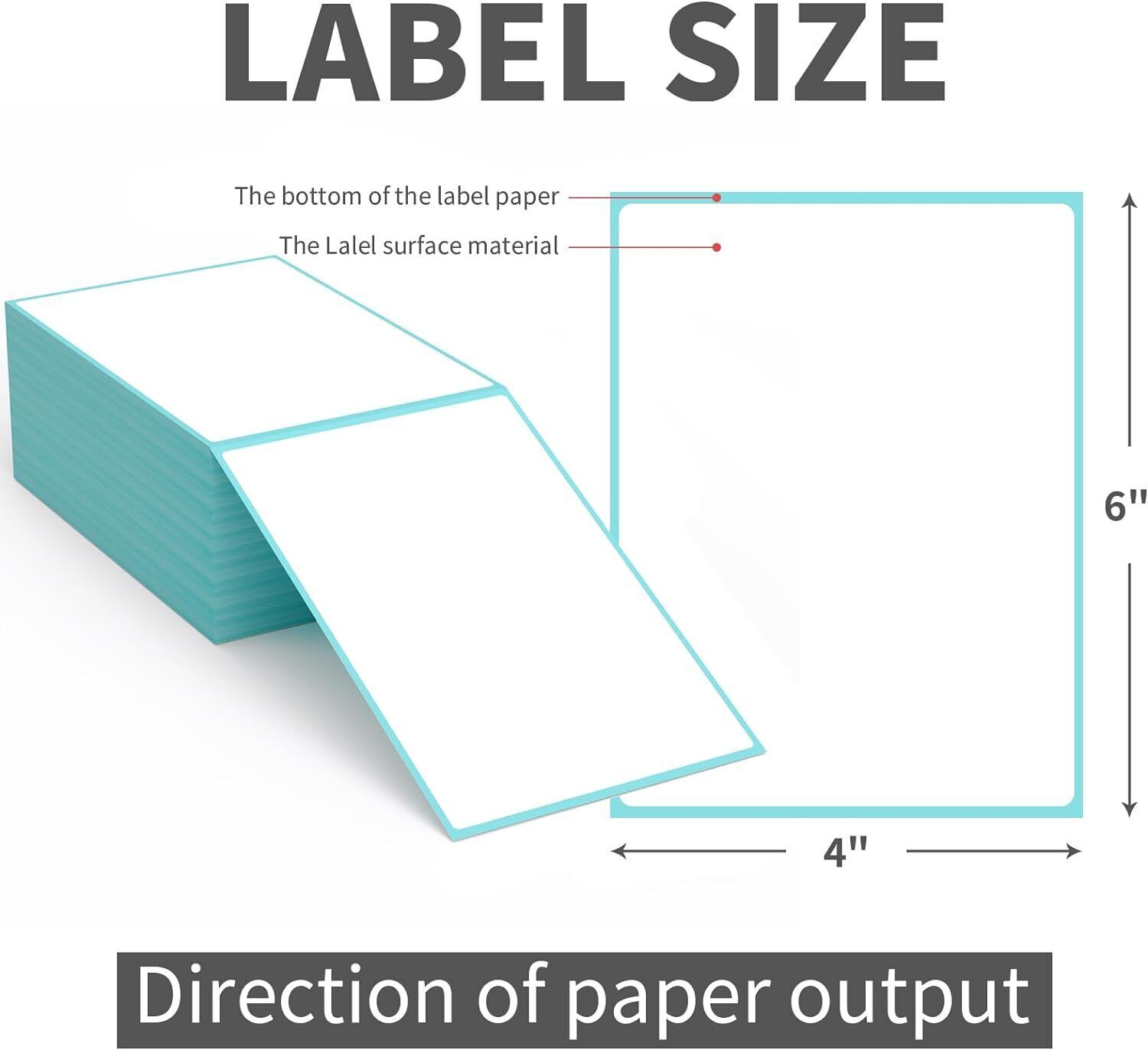 500/1000 4"x6" Fanfold Direct Thermal Shipping Labels for Zebra & Rollo Printers