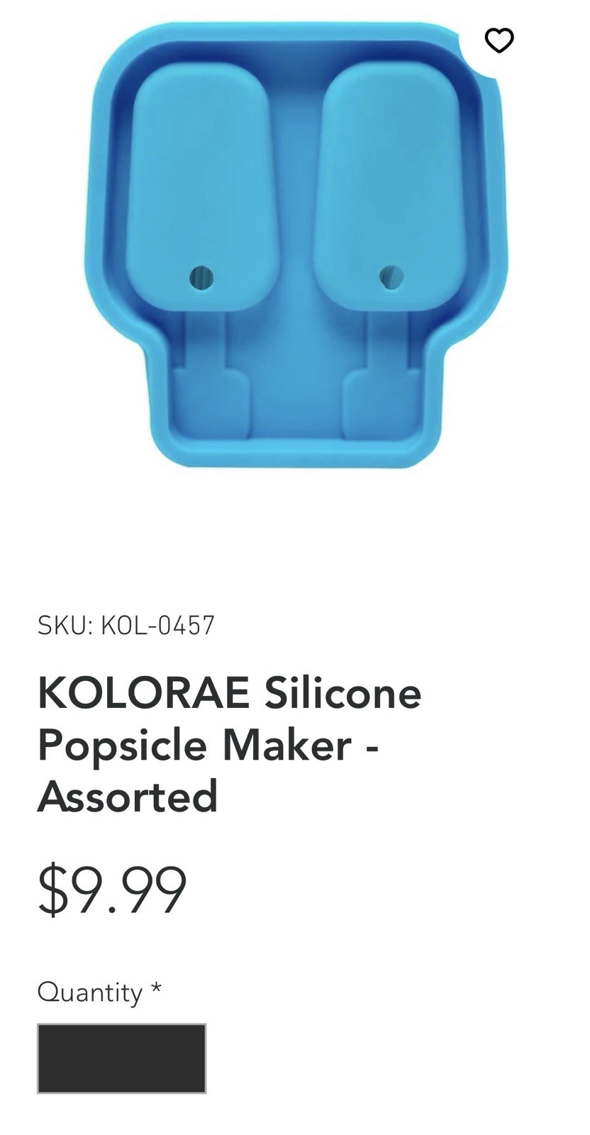 Kolorae silicone popsicle Ice molds set of 3 Green Blue Red New