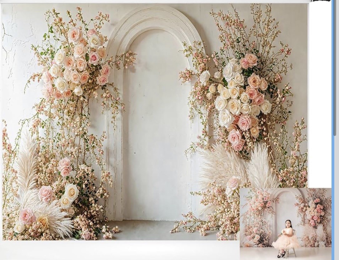 7x5 ft white Maternity Backdrop White Arch Wall Photography Background Prop