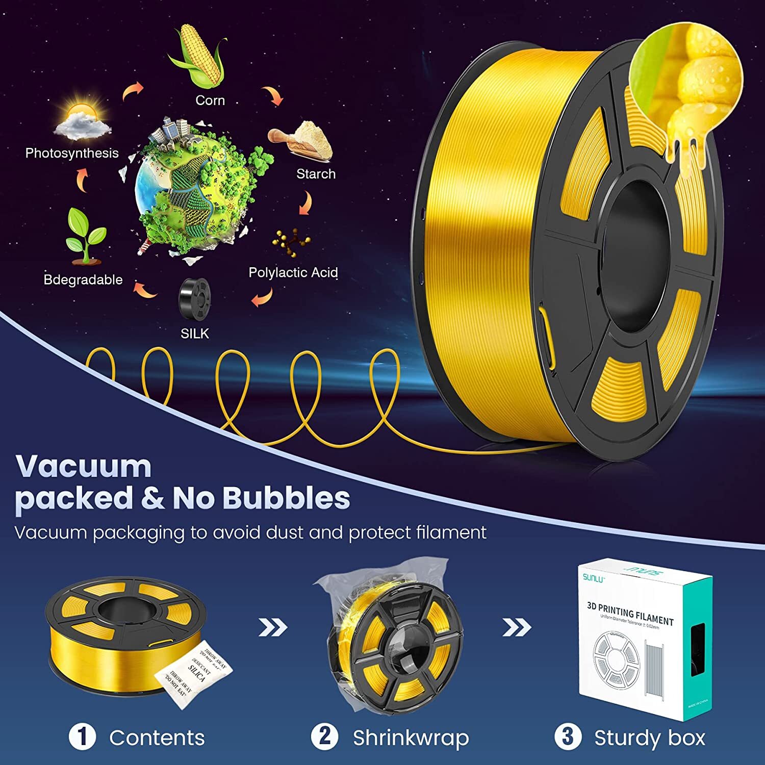 【BUY 6 GET 4 FREE,ADD 10 】 SUNLU PLA Matte META PLA+ PETG SILK ABS TPU Filament