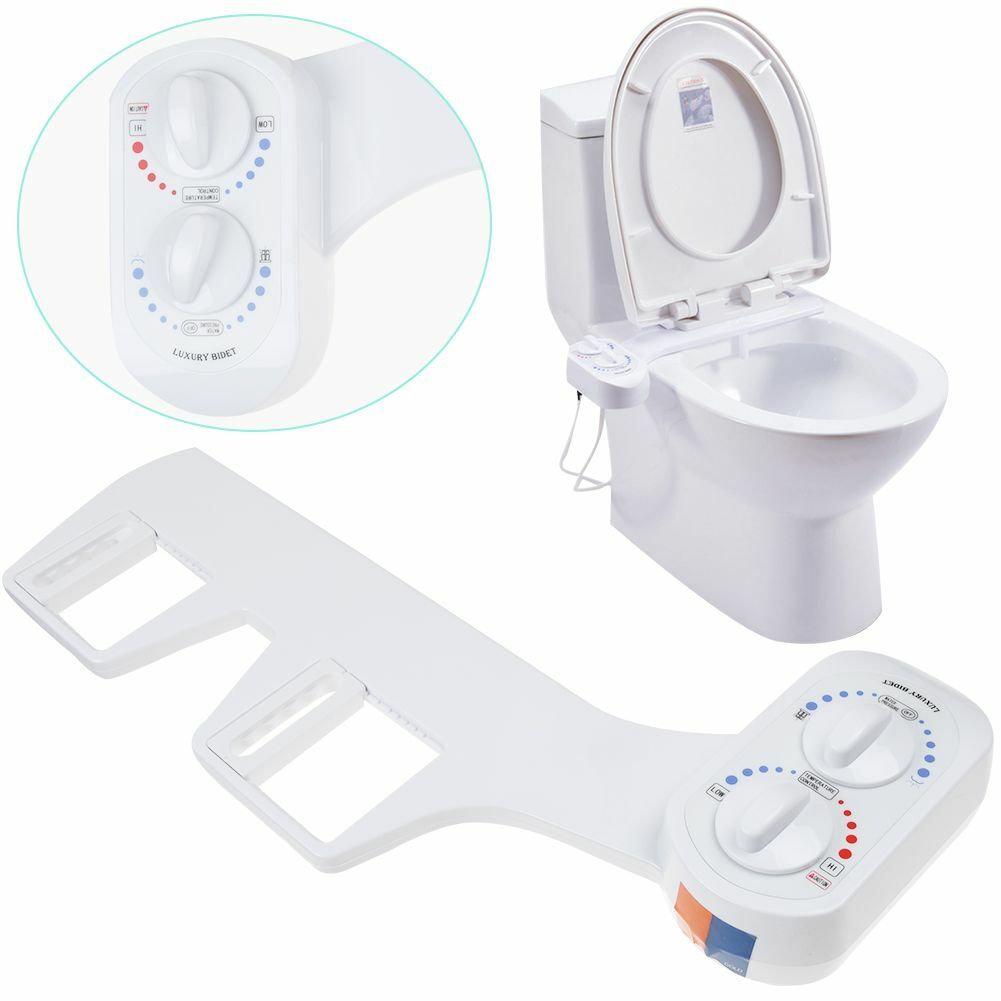 Bidet Fresh Water Spray Kit Non Electric Toilet Seat Attachment Hot Cold Wash