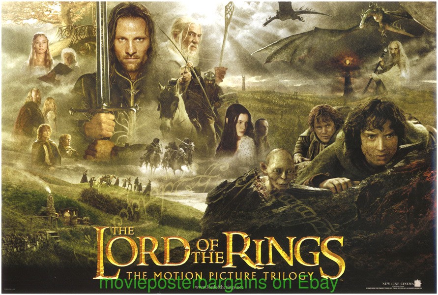LORD OF THE RINGS FELLOWSHIP OF THE RINGS MOVIE POSTER Orig. 27x40 + LOTR MINI !