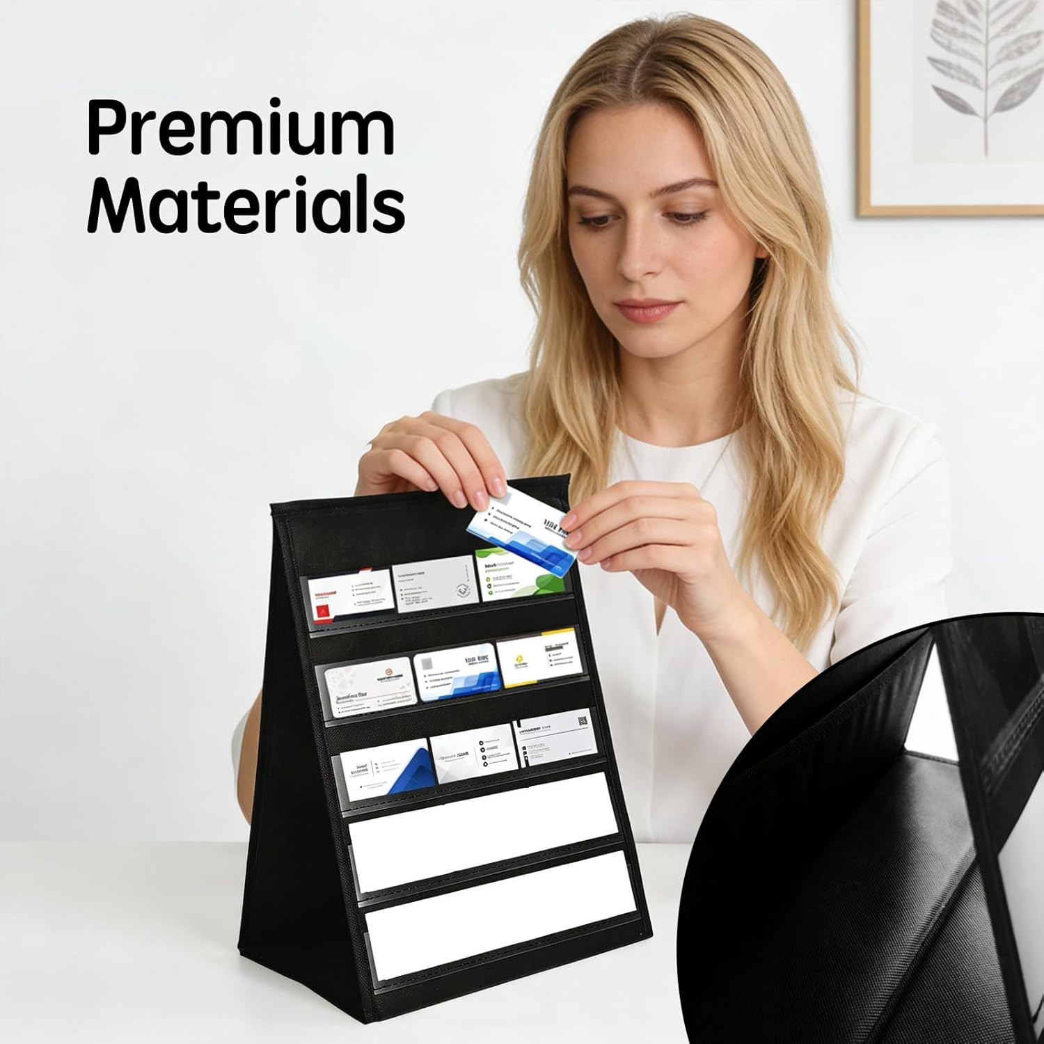 5-Tier Double-Sided Display Stand for 4” Stickers with 20 Whiteboard Cards