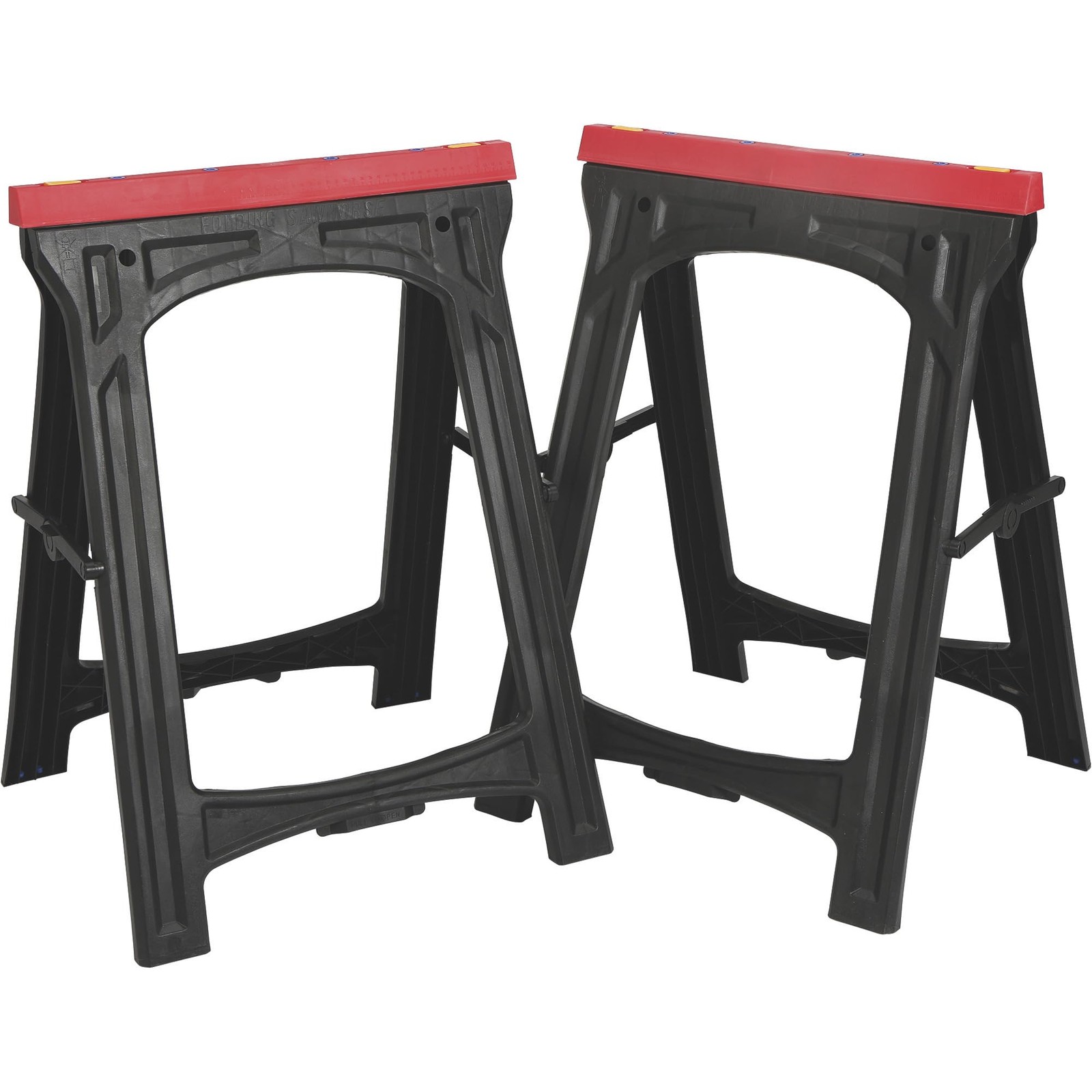 Ironton Plastic Foldable Sawhorses, 1 Pair, 700-Lb. Total Capacity
