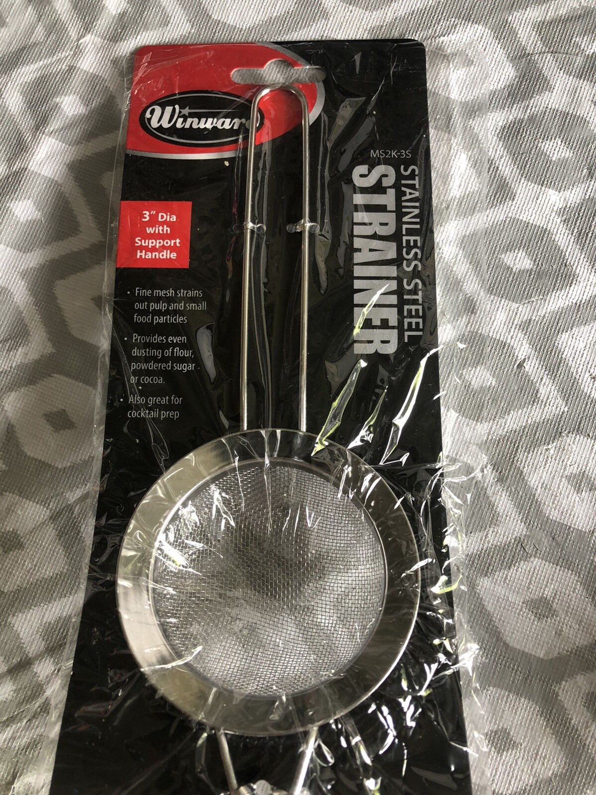 Winware MS2K-3S, Cocktail-Powdered Sugar Strainer, Stainless Steel 3”diameter