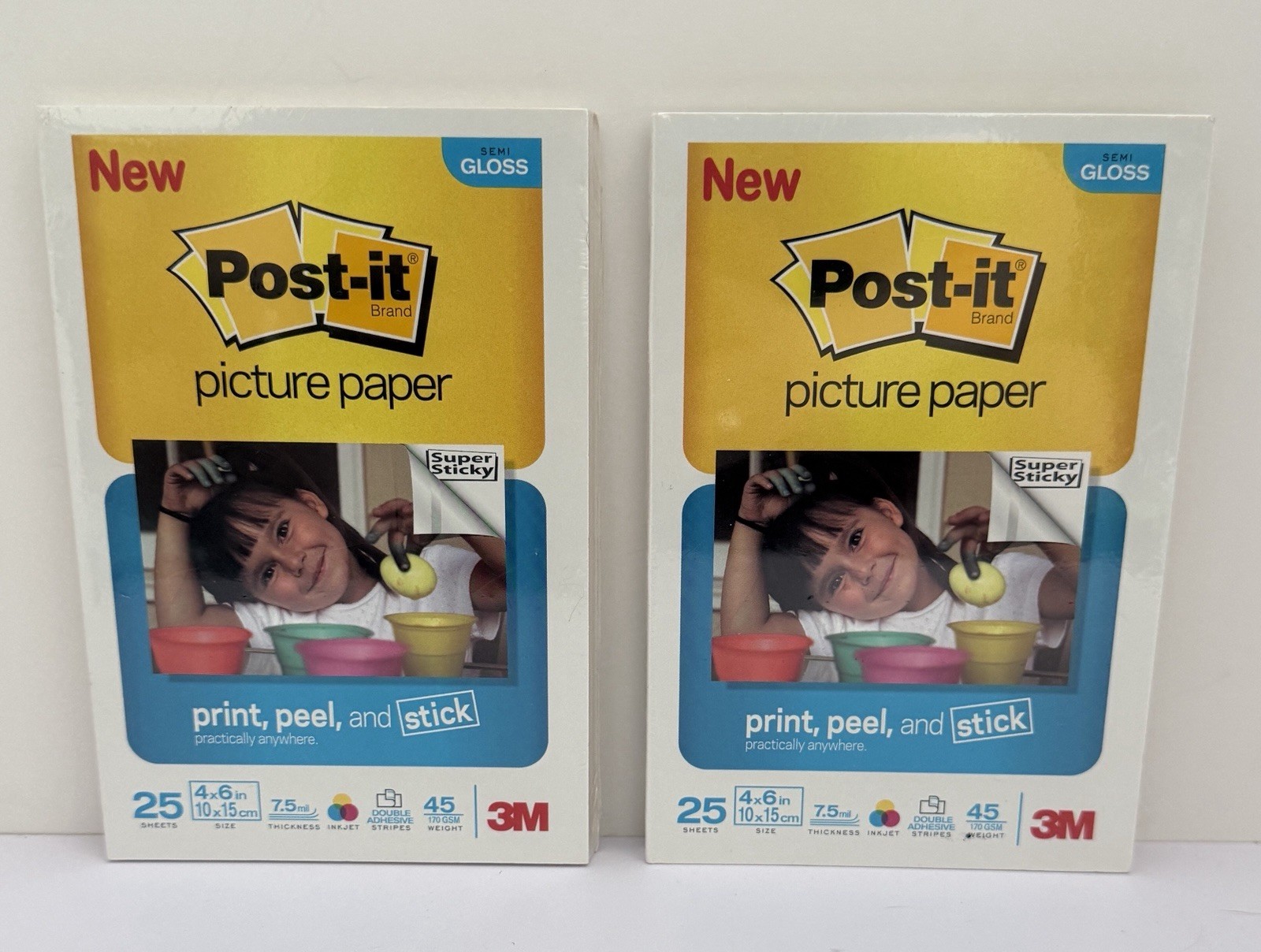 3M Post-It Picture Paper Gloss 4 x 6" 25 Sheets Lot Of 2 - 50 Total Sheets