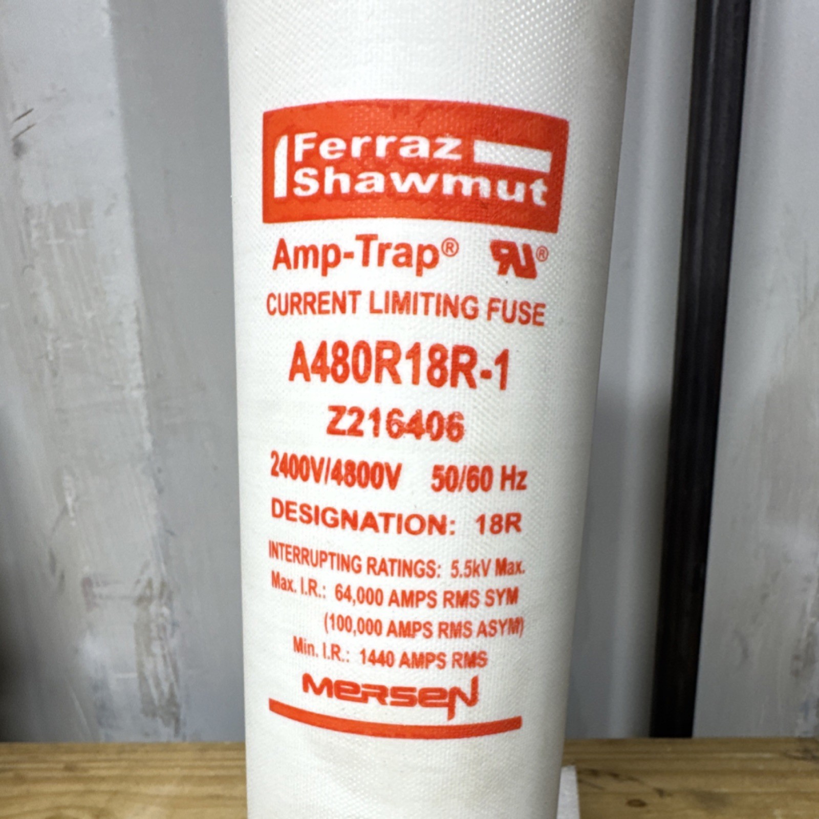 Ferraz Shawmut Amp-Trap A480R18R-1 Current Limiting Fuse 2400V/4800V Ceramic HRC