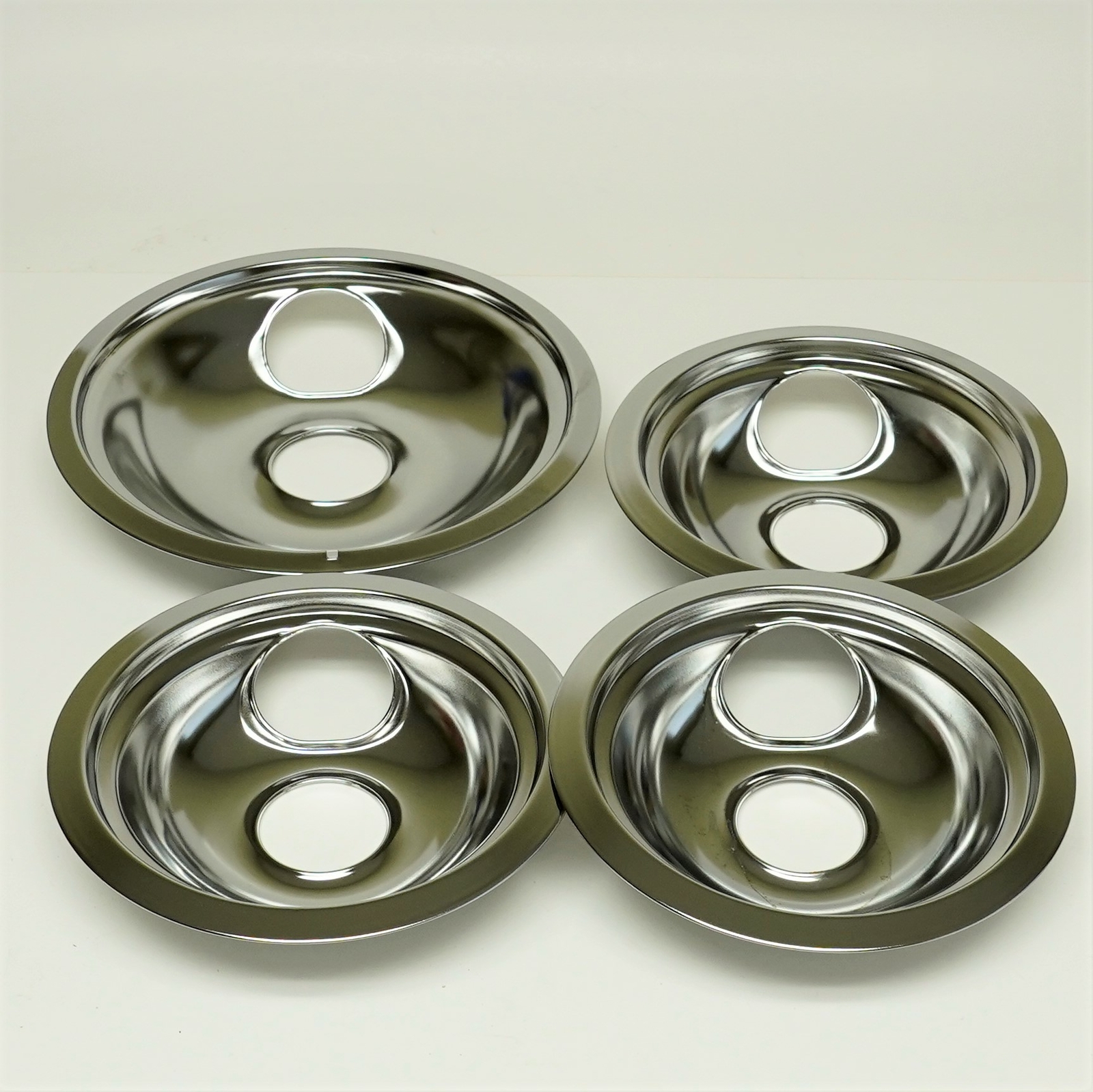 CP2 Range Stove Chrome Drip Pans Bowls Set 3/ 6" 1/ 8"