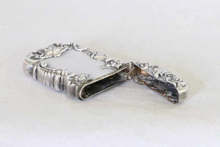 RARE AMERICAN MADE KERR STERLING SILVER 2 CHERUBS & GROTESQUE FACE MATCH SAFE