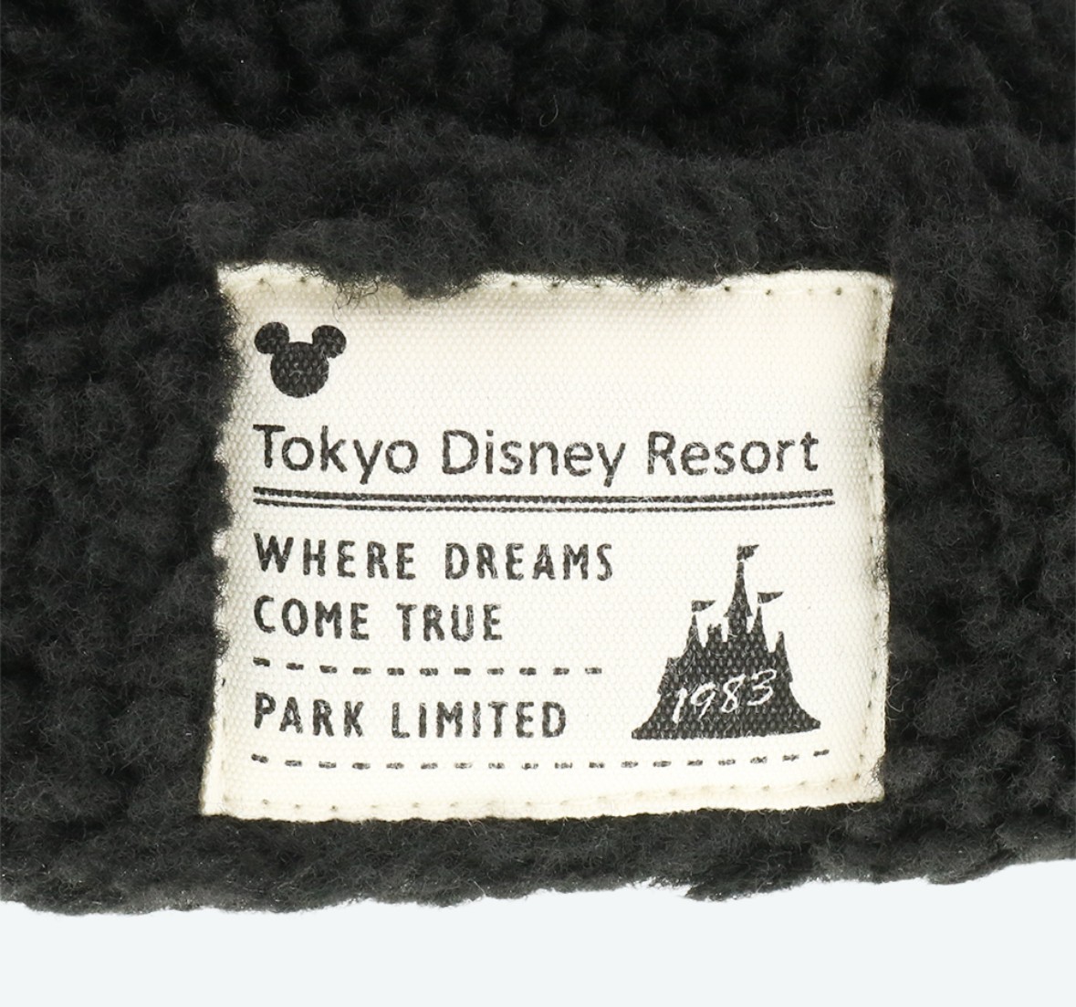 Japan Tokyo Disney Resort Ears Mickey limited Fluffy Winter Cap Hat Black