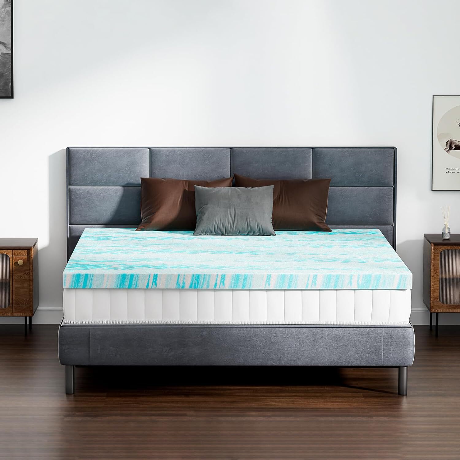 Memory Foam Mattress Topper Sleeper Sofa Thick Gel Infused Bed Toppers 2" 3"