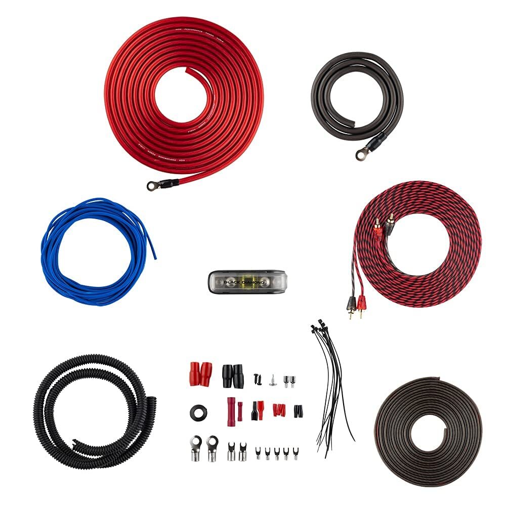 Black Diamond DIA-AK4 Amplifier Wiring Kit 4-GA (Up to 1680W), Amp Wire Kit