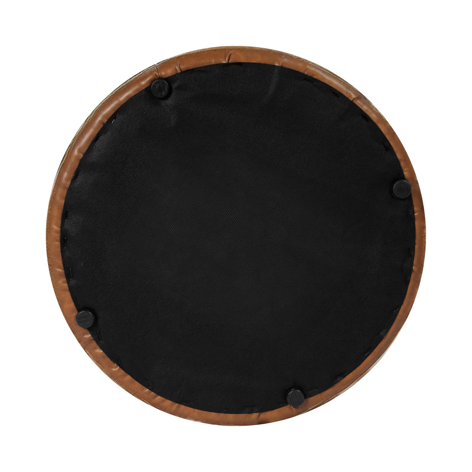 HomePop Upholstered Faux Leather Round Ottoman (No Lid, Seat Only) | HomePop ...