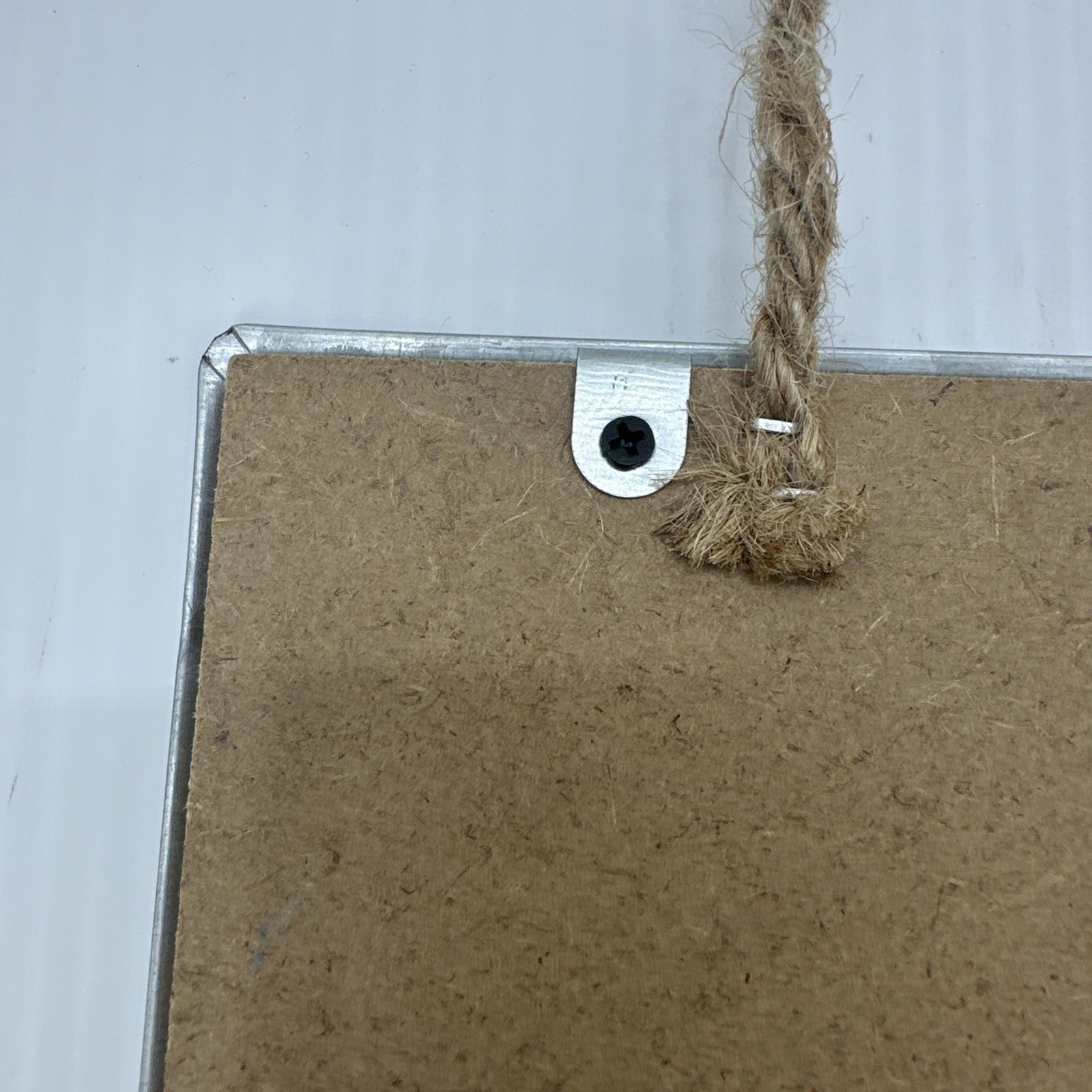 12”x8” Chalk Board with Galvanized Metal Frame With Rope Rectangle {1}