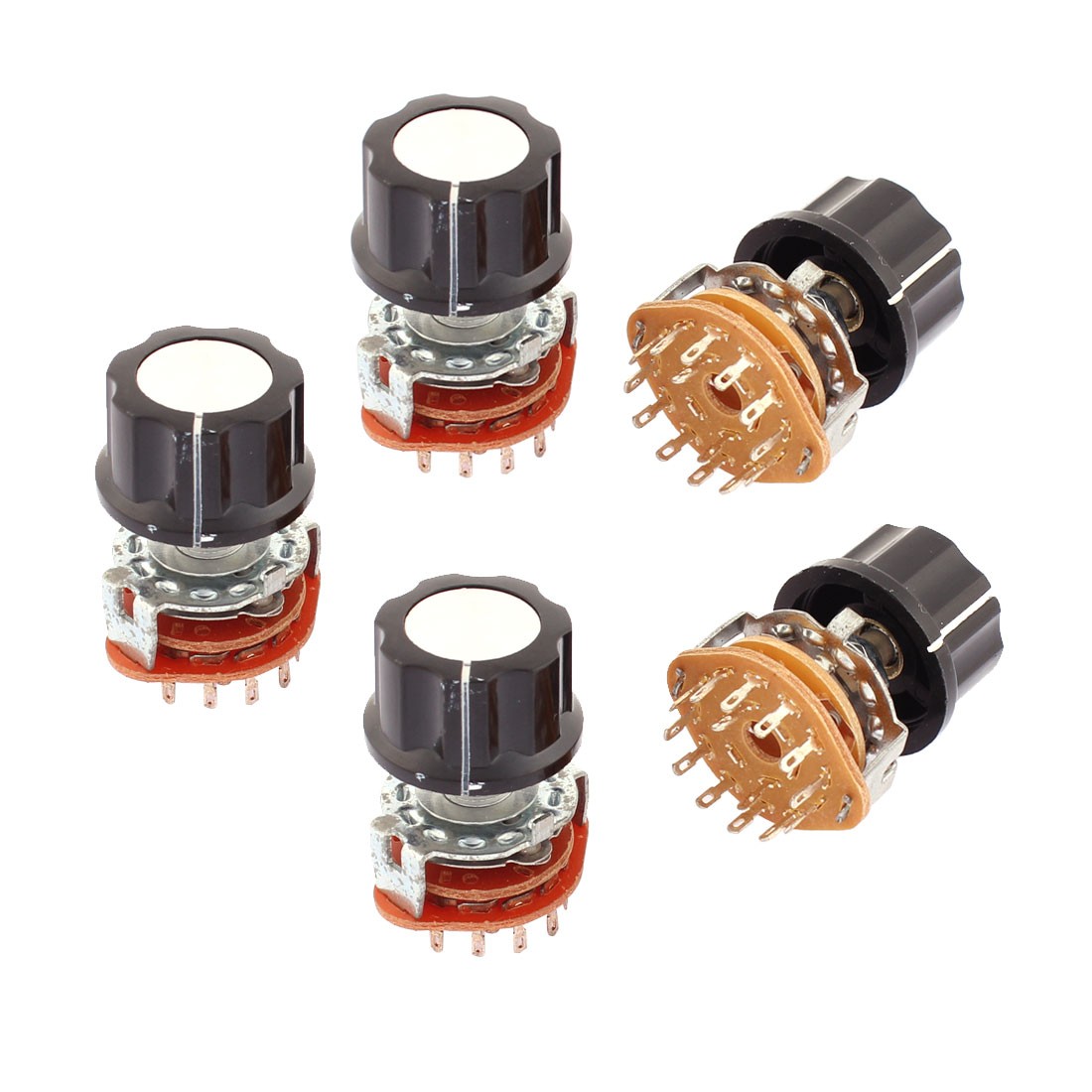 5Pack 2 Pole 6 Position Channel Selector Rotary Switch