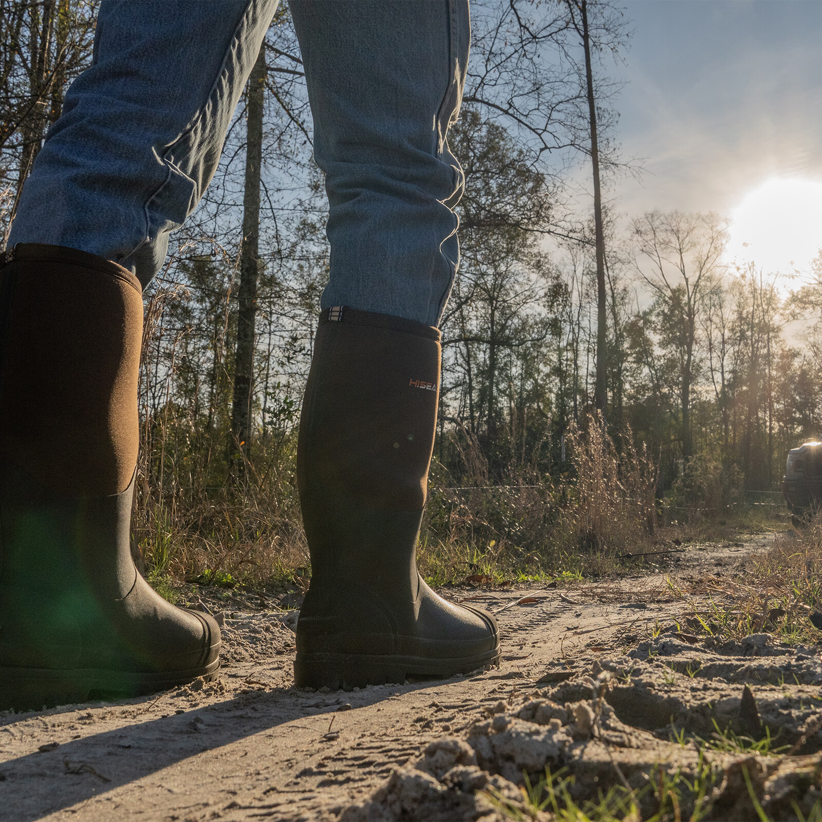 HISEA Men's Rain & Snow Boots Neoprene Rubber Insulated Muck Chore Working Boots