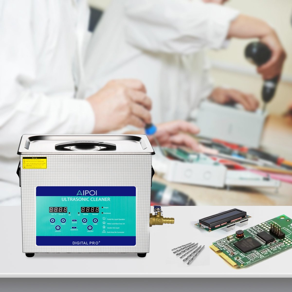 Digital 6.5L Ultrasonic Cleaner Stainless Steel Ultra Sonic Bath Heater Timer US