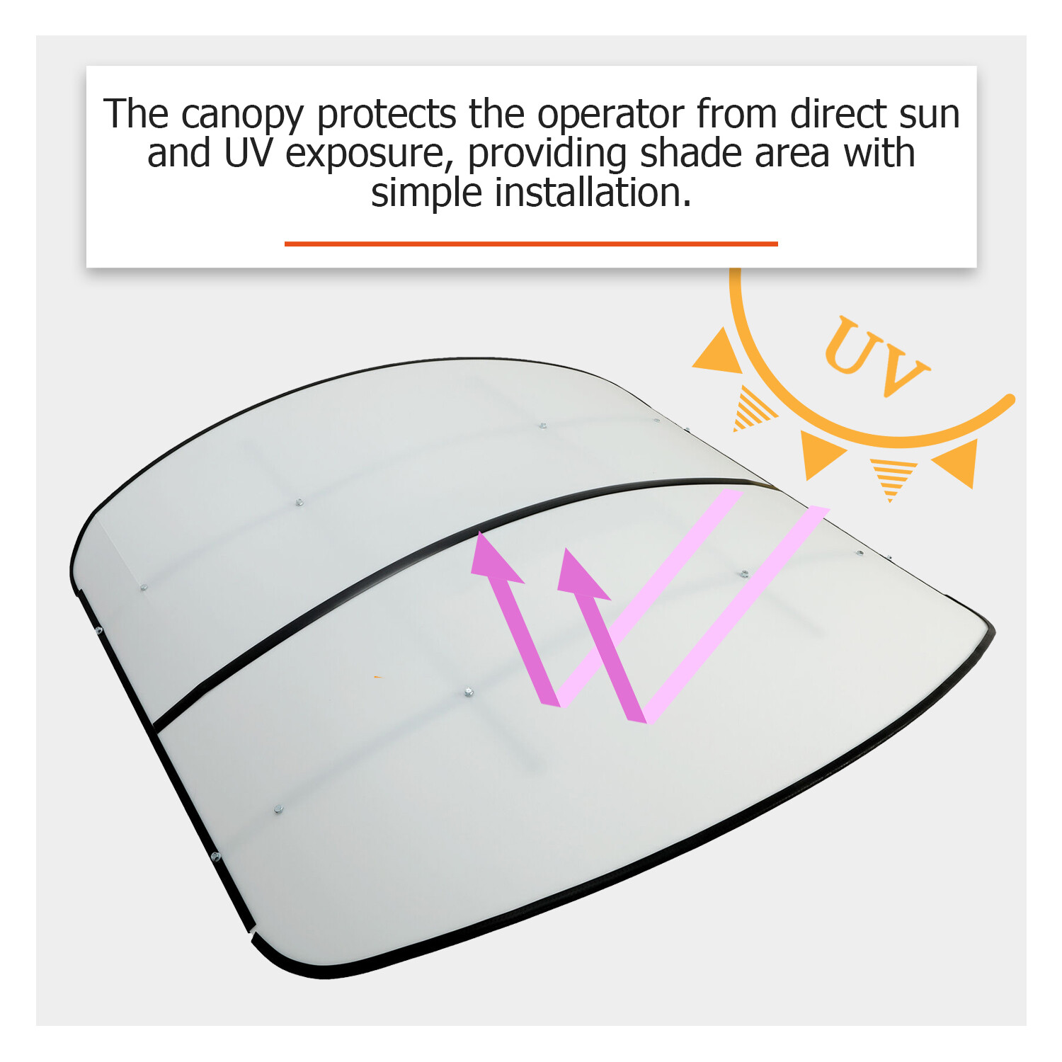 Tuff Top Tractor & Mower Canopy 48" X 52" For 2" x 2" or 2" x 3" ROPS -White