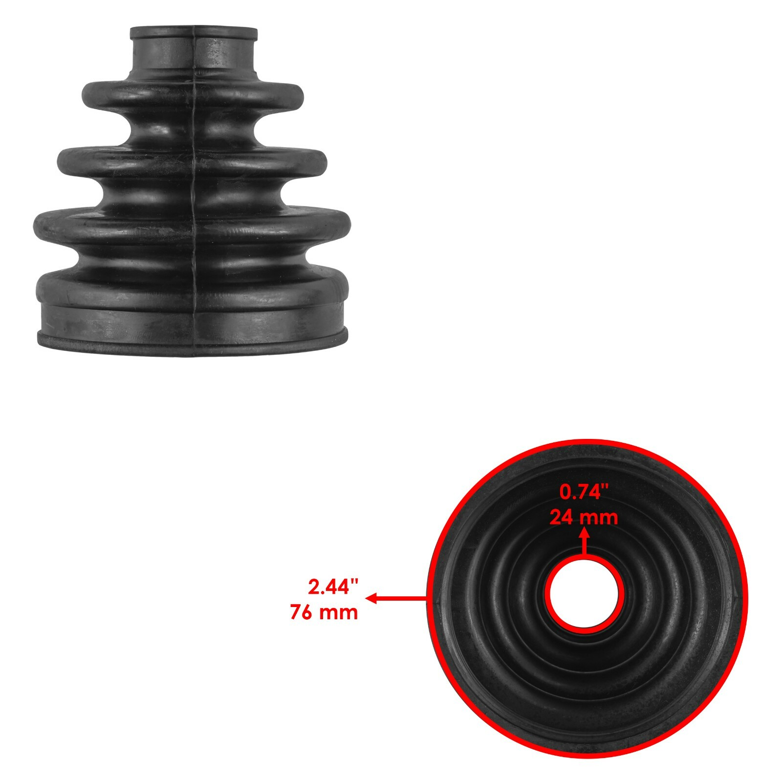 2 Front Axle Outer Inner CV Boot Kit For Polaris RZR XP 1000/RZR XP 4 1000 17-20