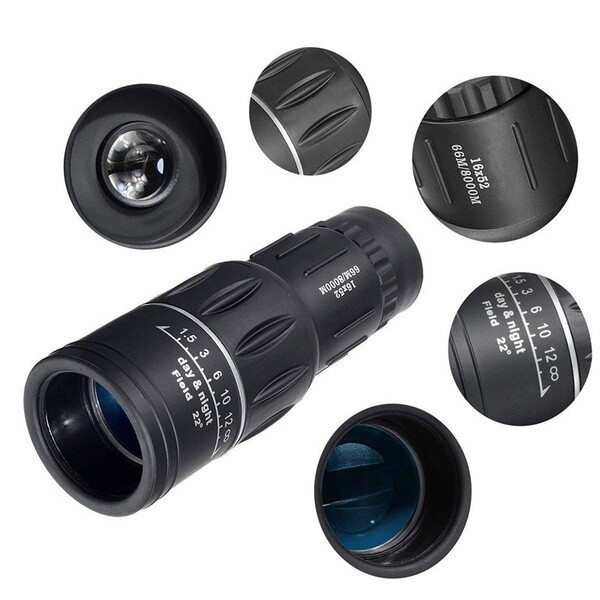 16x52 Monocular Telescope HD Dual Focus BAK4 Prism Night Vision Spyglass Scope