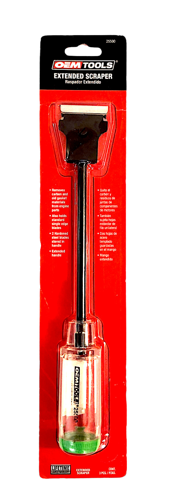 OEMTOOLS 25500 Razor Blade Scraper Tool With Extended Sure-Grip Handle