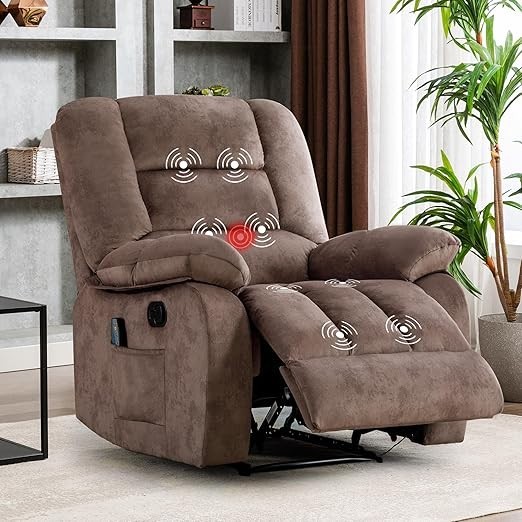 EBELLO Massage Recliner Chairs with Heat & Massage Overstuffed Recliner Chair