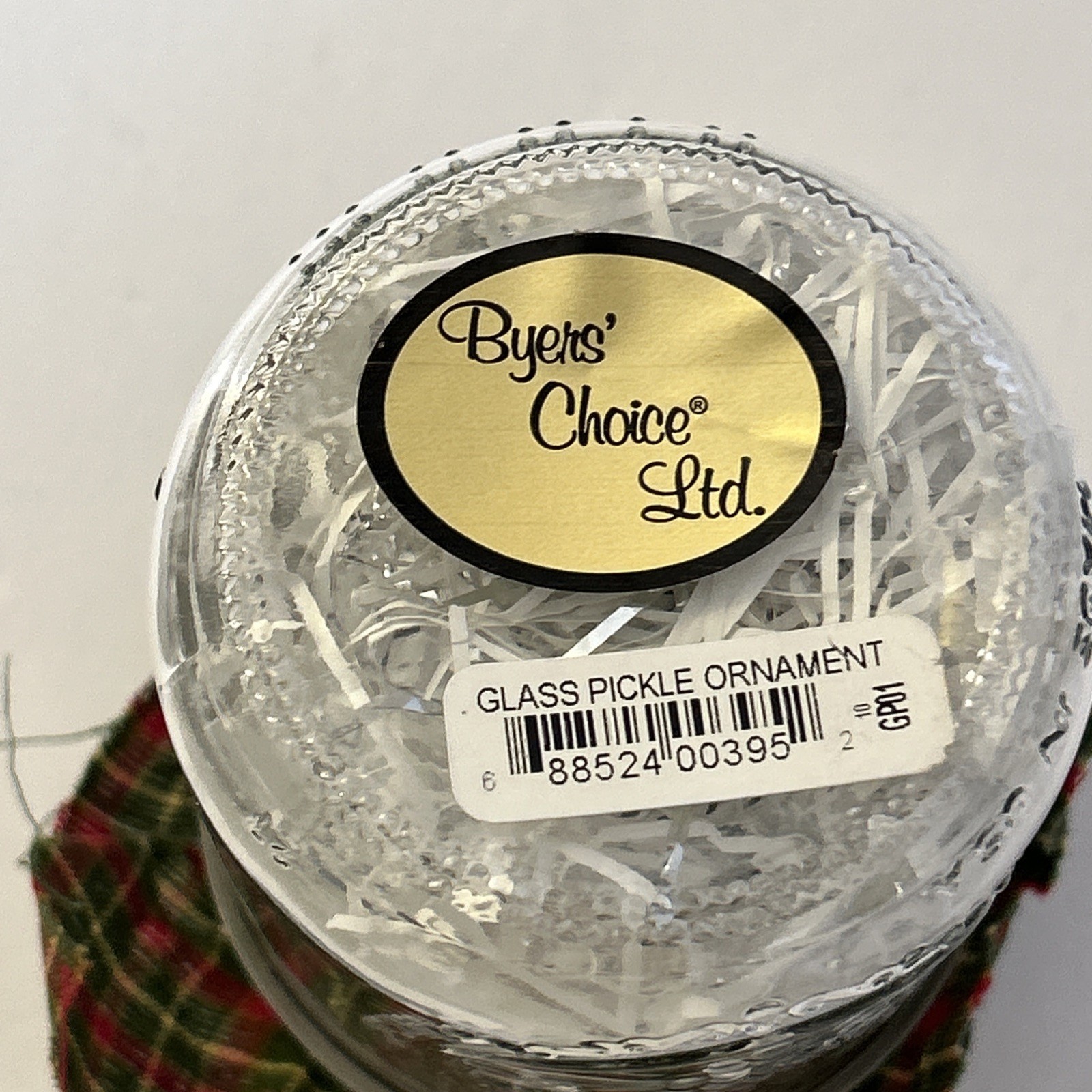 Vtg Byers Choice Caroler Pickle in Jar Adorable Gift! German Christmas Tradition