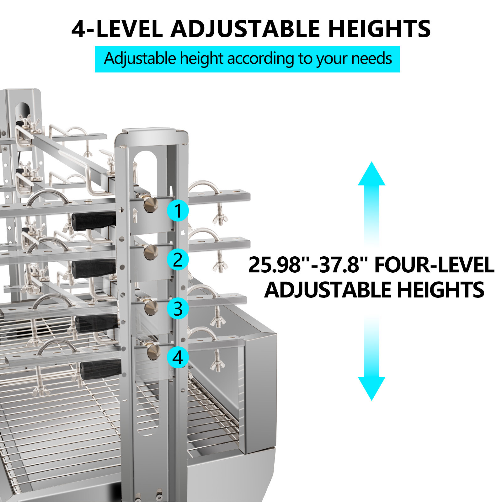LoJok 48'' Spit Roaster Rotisserie Pig Lamb Roast BBQ Portable Outdoor Grill
