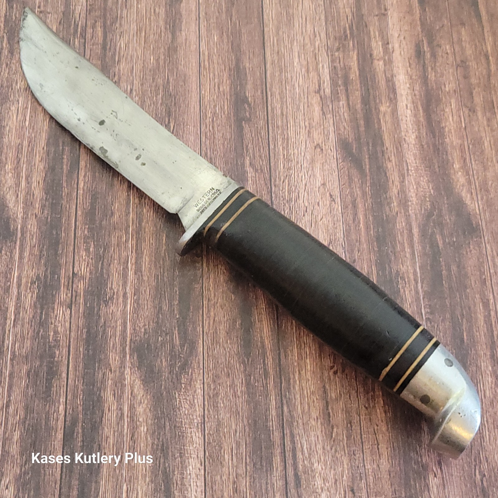 Western Hunters Fixed Blade Knife Made In Boulder Colo USA W/Sheath