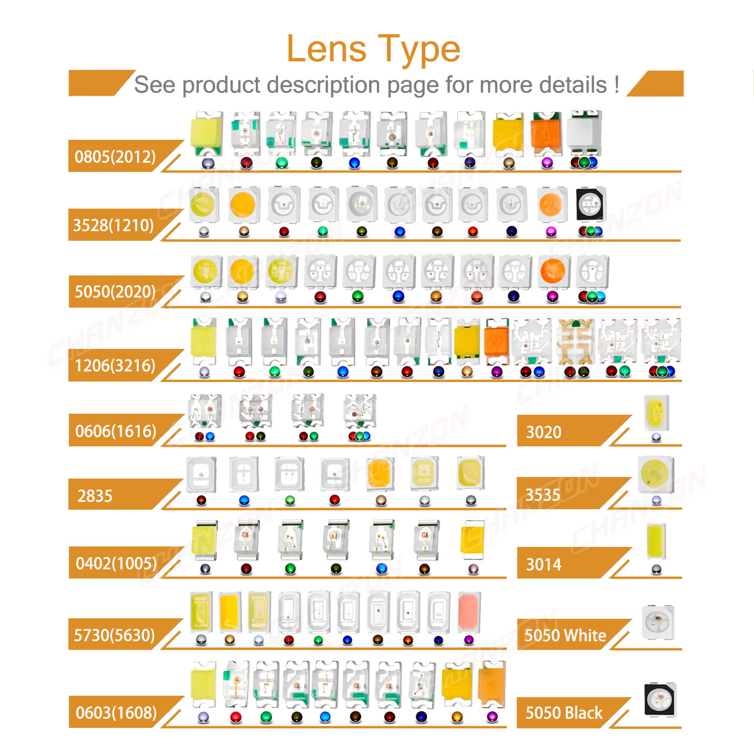 100PCS 0402 0603 0805 1206 3535 3528 5730 SMD LED Diode White Red Green RGB UV